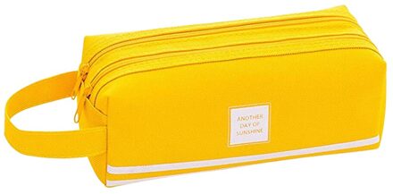Kleurrijke Grote Capaciteit Potlood Gevallen Zakken Creatieve Korea Stof Pen Box Pouch Case School Office Stationair geel