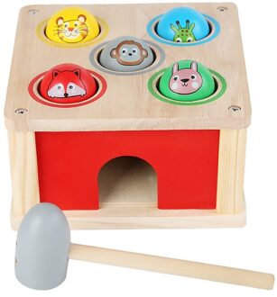 Kleurrijke Houten Hamer Speelgoed Educatief Stampende Bench Beat Speelgoed Playset Smack Dier Klop Playset Speelgoed Houten Hamer Speelgoed