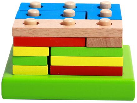 Kleurrijke Houten Sorteren Puzzels Board Geometrische Vorm Stacker Kid Peuter Vroege Onderwijs Cognitie