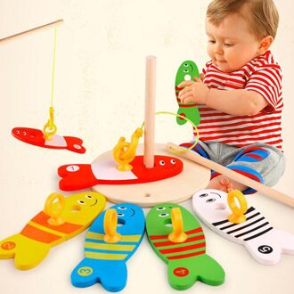 Kleurrijke Houten Vissen Digitale Speelgoed Baby Kids Vis Set Kolom Blokken Spel Kinderen Leuke Vroege Educatief Cartoon Speelgoed