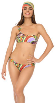 Kleurrijke Ketting One-Shoulder Bikini Miss Bikini , Multicolor , Dames - S