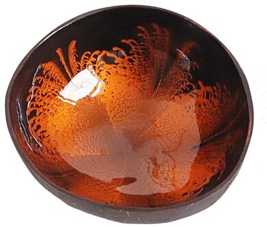 Kleurrijke Kommen Mooie Voedsel Vontainers Kokosnoot Bowls Kokosnoot Kommen Handgemaakte Opslag Dozen Decoraties Keuken Kommen oranje