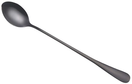 Kleurrijke Lepel Lange Steel Lepels Bestek Koffie Drinken Gereedschap Keuken Gadget Thuis Home zwart