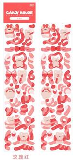 Kleurrijke lint beer stickers zelfklevende scrapbooking stickers decoratieve diy ambachtelijke stickers voor kunst ambachtelijke wenskaarten geel