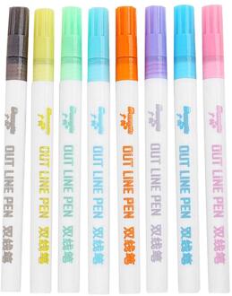 Kleurrijke Markeerstift Dubbele Lijn Fluorescerende Marker Student Briefpapier Kantoor Culturele En Educatieve Benodigdheden