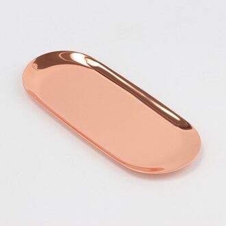 Kleurrijke Metalen Opbergvak Goud Ovale Gestippelde Fruitschaal Kleine Items Sieraden Display Lade Spiegel Opslag Lade Home Storage roos goud groot