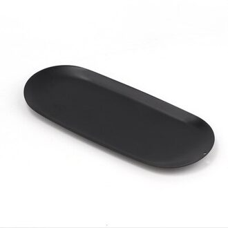 Kleurrijke Metalen Opbergvak Goud Ovale Gestippelde Fruitschaal Kleine Items Sieraden Display Lade Spiegel Opslag Lade Home Storage zwart groot