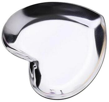 Kleurrijke Metalen Roestvrij Staal Opslag Spiegel Lade Hartvorm Fruitschaal Kleine Items Sieraden Display Lade Dessert Decor zilver