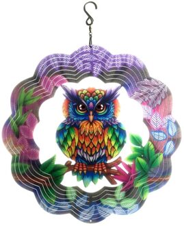 Kleurrijke Metalen Uil Tuin Decoratie Yard Home Decor Deur Muur Opknoping Ornamenten W0YC