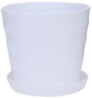 Kleurrijke Mini Bloempot Succulente Plant Bloempot Home Office Decor Plastic Bloempot Met Trays Multicolor Bloempot # RU3 wit