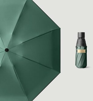 Kleurrijke Mini Clear Paraplu Regen Vrouwen Zon Uv-bescherming Paraplu Draagbare Kleine Pocket 8K Winddicht Paraplu Mannen Parasol groen