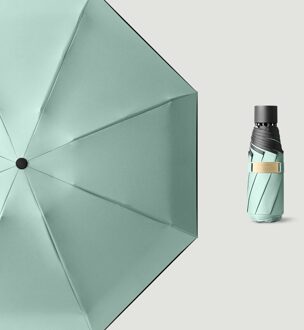 Kleurrijke Mini Clear Paraplu Regen Vrouwen Zon Uv-bescherming Paraplu Draagbare Kleine Pocket 8K Winddicht Paraplu Mannen Parasol licht groen
