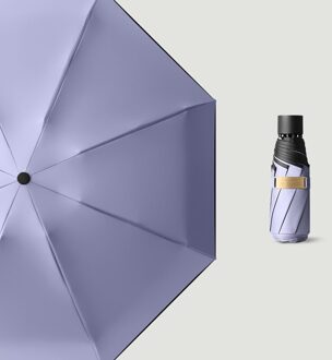 Kleurrijke Mini Clear Paraplu Regen Vrouwen Zon Uv-bescherming Paraplu Draagbare Kleine Pocket 8K Winddicht Paraplu Mannen Parasol paars