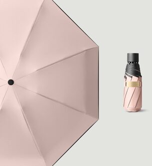 Kleurrijke Mini Clear Paraplu Regen Vrouwen Zon Uv-bescherming Paraplu Draagbare Kleine Pocket 8K Winddicht Paraplu Mannen Parasol roze
