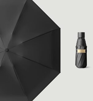 Kleurrijke Mini Clear Paraplu Regen Vrouwen Zon Uv-bescherming Paraplu Draagbare Kleine Pocket 8K Winddicht Paraplu Mannen Parasol zwart