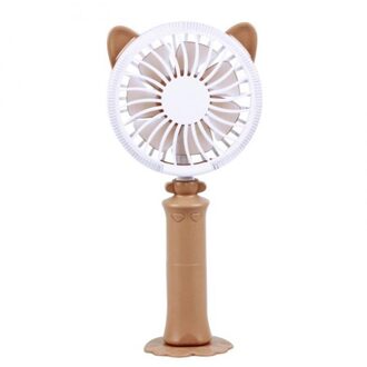 Kleurrijke Mini Usb Nachtlampje Oplaadbare Air Cooling Fan Desk Kat Vorm Fan Reizen Thuis Student Slaapzaal Draagbare Desktop O bruin