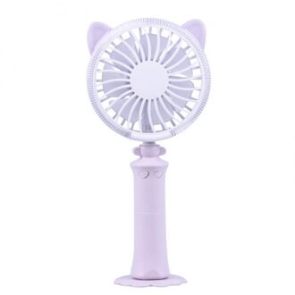 Kleurrijke Mini Usb Nachtlampje Oplaadbare Air Cooling Fan Desk Kat Vorm Fan Reizen Thuis Student Slaapzaal Draagbare Desktop O paars