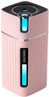 Kleurrijke Nachtlampje Hmidifier Creatieve Voertuig Kleurrijke Usb Luchtbevochtiger Laag Geluidsniveau Draagbare Multifunctionele Mini Fan roze