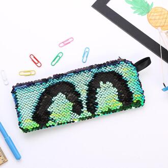 Kleurrijke Omkeerbare Sequin Etui Schoolbenodigdheden Briefpapier Leuke Pennenbakje Pencilcase School Gereedschap Potlood Gevallen groen
