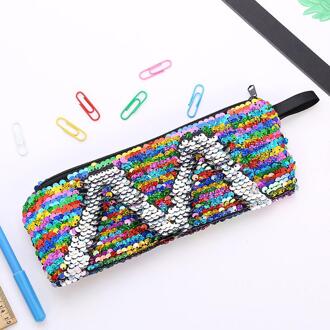 Kleurrijke Omkeerbare Sequin Etui Schoolbenodigdheden Briefpapier Leuke Pennenbakje Pencilcase School Gereedschap Potlood Gevallen regenboog