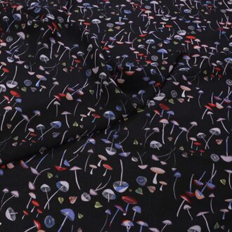 Kleurrijke Paddestoel Gedrukt Natuurlijke Zijde Crêpe De Chine Stof