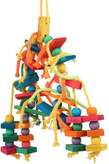 Kleurrijke Papegaai Kauwen Speelgoed Natuurlijke Houten Vogels Baars Opknoping Kauwen Schommels Kooi Speelgoed Huisdier Vogel Klimmen Ladder Spel Levert