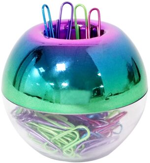 Kleurrijke Paperclips In Clear Acryl Paperclip Dispenser Houder Met Magnetische Deksel Voor Office School Bureau Organizer Supplies