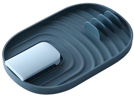 Kleurrijke Pot Deksel Rack Multifunctionele Thuis Keuken Spatel Planken Mat Gadgets Badkamer Keuken Organizer Accessoires donker blauw