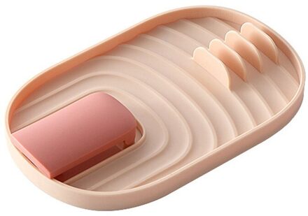 Kleurrijke Pot Deksel Rack Multifunctionele Thuis Keuken Spatel Planken Mat Gadgets Badkamer Keuken Organizer Accessoires roze