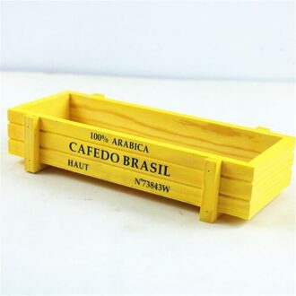 Kleurrijke Rechthoek Plant Pot Decoratieve Houten Plant Bloem Dozen Tuin Kratten Tafel Bloempot Tuin Home Decor