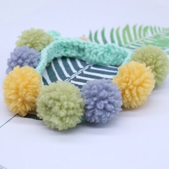 Kleurrijke Ronde Pluche Bal Halsbanden Voor Katten Handgemaakte Gebreide Roze Hond Bandana Bows Leuke Pet Ketting Sjaal Kitten Accessoires Rag groen / L-neck30-35cm