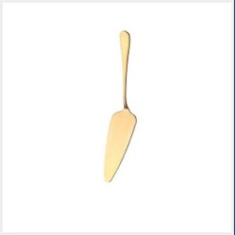 Kleurrijke Rvs Gekartelde Rand Cake Server Blade Cutter Pie Pizza Schop Taart Spatel Bakken Tool 1 Stuk goud