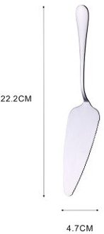 Kleurrijke Rvs Gekartelde Rand Cake Server Blade Cutter Pie Pizza Schop Taart Spatel Bakken Tool 1 Stuk zilver