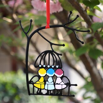 Kleurrijke Stained Glass Window Opknoping Suncatcher Outdoor Decor Hanger Couples