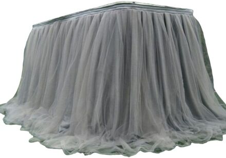 Kleurrijke Tafelkleed Tulle Dessert Receptie Tafel Rok Decoratie Grijs