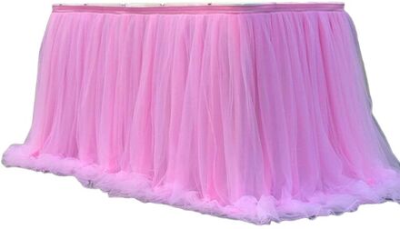 Kleurrijke Tafelkleed Tulle Dessert Receptie Tafel Rok Decoratie roze