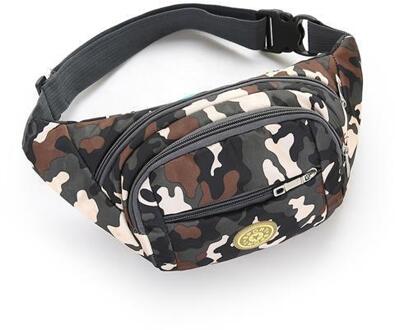 Kleurrijke Taille tas Waterdichte Reizen Fanny Pack Mobiele Telefoon Taille Verpakking Riem Schoudertassen crossbody tassen voor mannen en vrouwen groen camouflage
