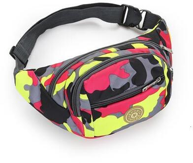 Kleurrijke Taille tas Waterdichte Reizen Fanny Pack Mobiele Telefoon Taille Verpakking Riem Schoudertassen crossbody tassen voor mannen en vrouwen roze camouflage