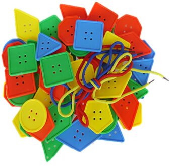 Kleurrijke Threading Knoppen Educatief Puzzels Tangram Trein Hand-Oog Coördinatie Vaardigheid Logica Spel Voor Kleuters