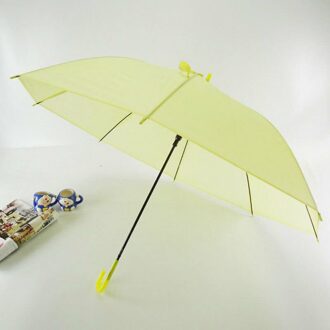 Kleurrijke Transparante Automatische Regen Paraplu Dome Wedding Party Favor Waterdicht Geel