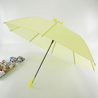 Kleurrijke Transparante Automatische Regen Paraplu Dome Wedding Party Favor Waterdichte Geel