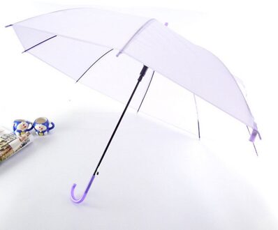 Kleurrijke Transparante Automatische Regen Paraplu Dome Wedding Party Favor Waterdichte Paars