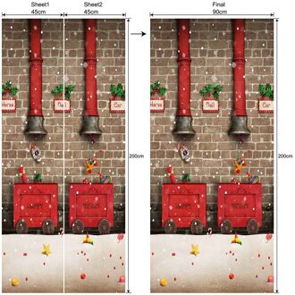 Kleurrijke Trein Bell Gedrukt Sticker Kerst Home Decor Deur Sticker Deur Decal 3d Deur Muurschildering Slaapkamer Deur Sticker 45x200cm