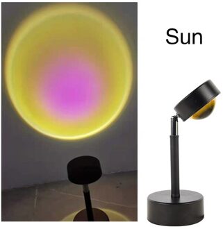 Kleurrijke Zonsondergang Projectie Lamp Usb Led Night Regenboog Sfeer Licht Voor Thuis Koffie Achtergrond Muur Decoratie stijl 2-zon