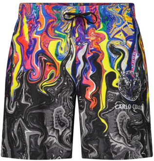 Kleurrijke zwembroek voor watersport Carlo Colucci , Multicolor , Heren - Xl,M