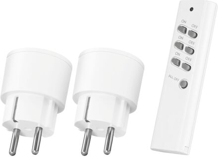 KLIK AAN KLIK UIT Klik Aan & Klik Uitset - Apc2-2300rn) - 2x Acc-2300 - Inclusief Afstandsbediening - Wit