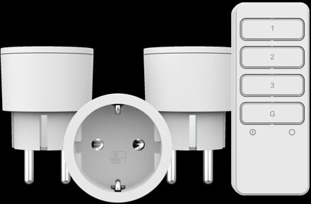 KLIK AAN KLIK UIT Klik Aan & Klik Uitset - Apc3-2300rn - 3x Acc-2300 - Inclusief Afstandsbediening - Wit