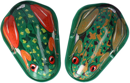 Klik klak kikker - van blik - maakt geluid - 6,5 cm - oud Hollands speelgoed - kikkers
