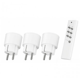 Klikaanklikuit APC3-2300R Draadloze stekkerset met 3 stekkers & afstandsbediening Schakelaar Wit