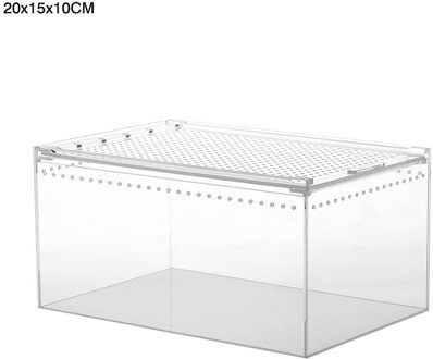 Klimmen Huisdier Fokken Doos Reptiel Fokkerij Box Clear Acryl Reptiel Voeden Boxs Multipurpose Terrarium Voor Insect Ademend 20x15x10CM